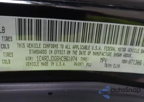 2017 Dodge Durango Gt Awd из США, поврежденный, VIN 1C4RDJDG6HC961074